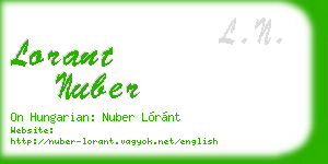 lorant nuber business card